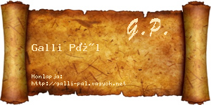Galli Pál névjegykártya